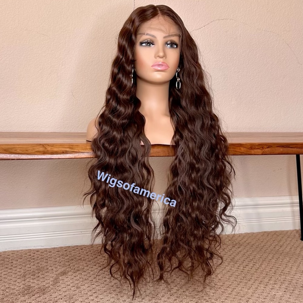 Brown wig lace front spiral wig spiral curly 28 inch long